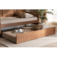 Baxton Studio MG-0015-Ash Walnut-Trundle Toveli Modern and Contemporary Ash Walnut Finished Twin Size Trundle Bed